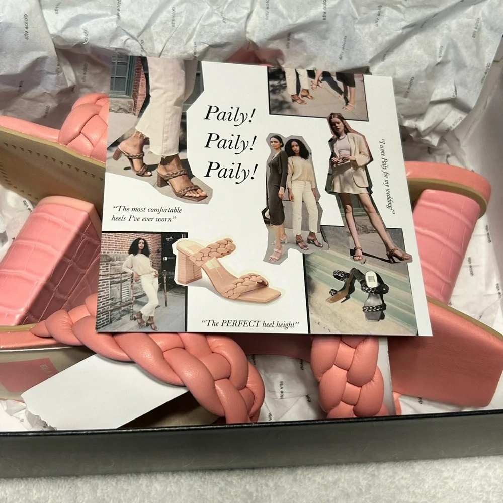 Dolce‎ Vita Women’s Pailey Pink Braided Heels Size 8.5 New In Box $65 - Picture 7 of 8